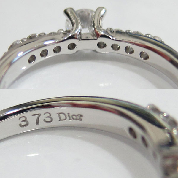 新品磨き済 美品 ディオール D0.220 Pt950 373 10号 Dior リング2