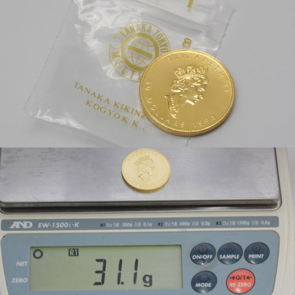 1994年 31.1.g カナダ王室造幣局発行 24金 メイプル金貨 純金 1 OZ K243