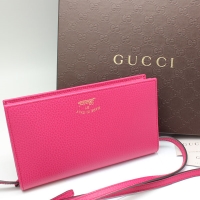 新品 グッチ GUCCI　長財布 レザーウォレット ショルダーバッグ　368231　ピンク 送料無料