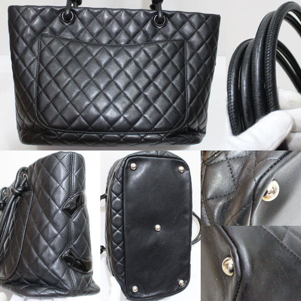 シャネル CHANEL ショルダーバッグ カンボンライン ラージトート  黒 中古　送料無料2