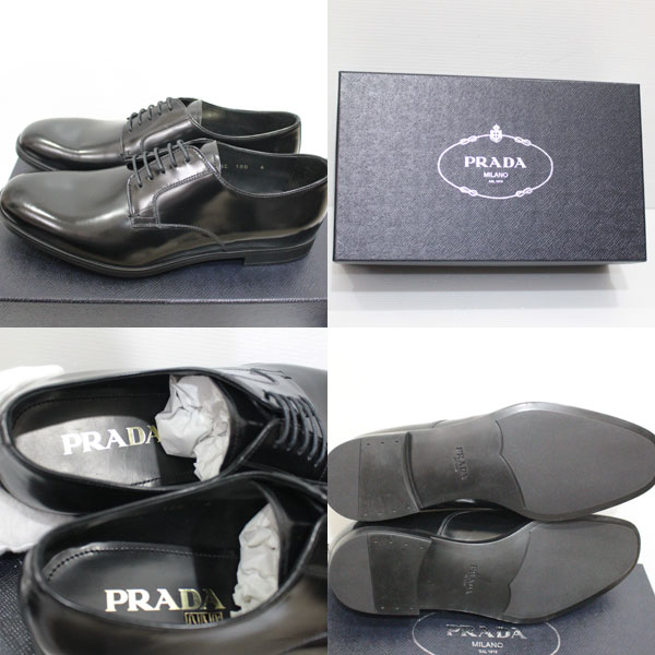 極美品 PRADA プラダ カーフ 牛革靴 6 25cm ビジネスシューズ 黒 ブラック2