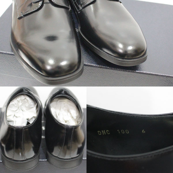 極美品 PRADA プラダ カーフ 牛革靴 6 25cm ビジネスシューズ 黒 ブラック3