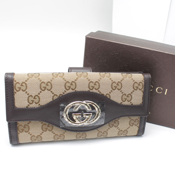 新品未使用 グッチ GUCCI GG柄 キャンパス 長財布 282426・2091 カーキ