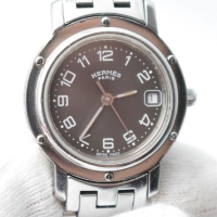 エルメス クリッパー 腕時計 CL4.210 レディース グレー 電池交換済　送料無料