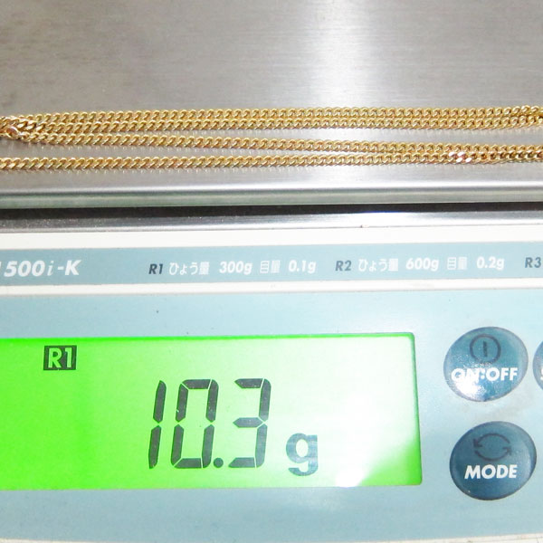 18金 K18 10.3g 幅2mm 長さ50cm 2面カット喜平ネックレス No33