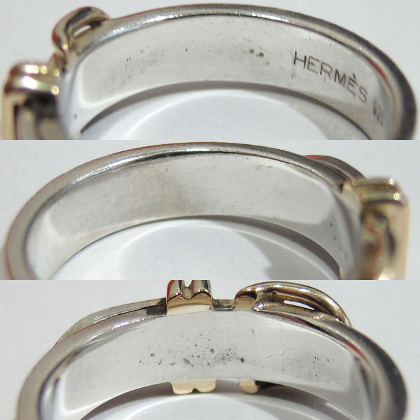HERMES エルメス リング 52 ブックルセリエ シルバー925×ゴールド 指輪 送料無料3