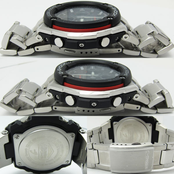 新品同様 カシオ Gショック ソーラー 腕時計 黒 シルバー GST-S100D2