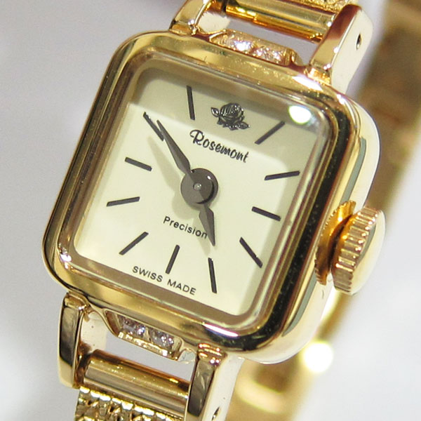 美品 電池交換済 ロゼモン 腕時計 ジルコニア入 RS005 ゴールド1
