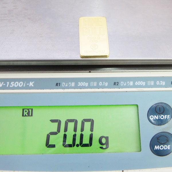 純金 K24 ISHIFUKU 999.9 20g インゴット FINEGOLD 地金 No53