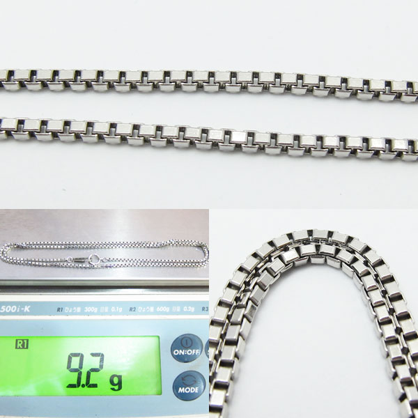 Pt850 9.2g 全長43cm 幅1.5mm ベネチアアルファーネックレス 地金 No92