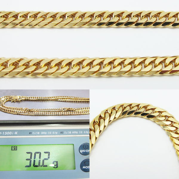 18金 30.2g 幅5mm 全長50cm 6面喜平ネックレス K18 イエローゴールド No112