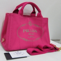 美品 プラダ PRADA トートバッグ B2439G カナパ ピンク キャンパス ハンドバッグ