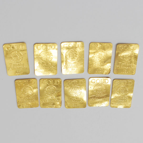 純金 K24 999.9 田中貴金属 10.2g インゴット FINEGOLD 地金 プレート1