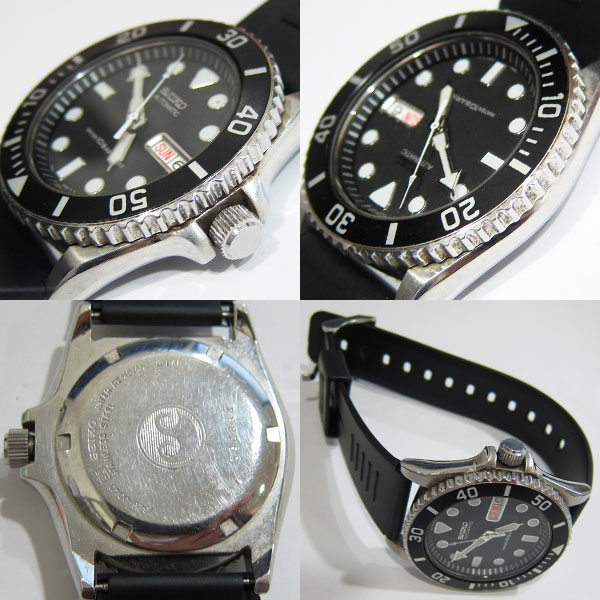 SEIKO セイコー ダイバー 自動巻き 7S26 0040 黒ベルト 腕時計 送料無料2