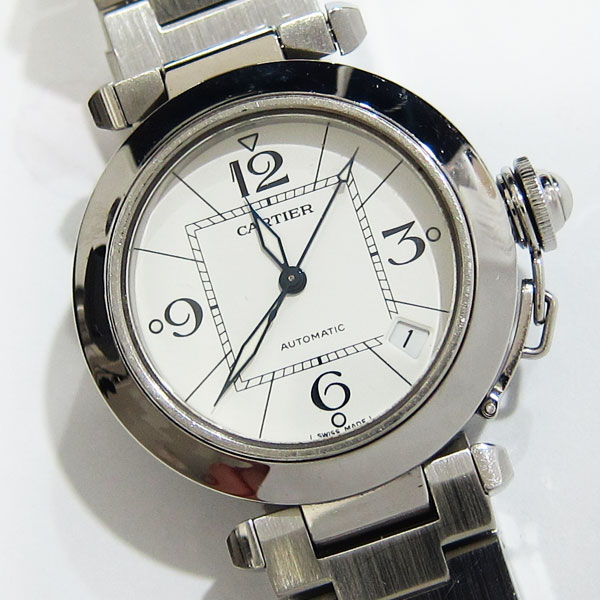 カルティエ パシャC 2324 ボーイズ時計 自動巻き 腕時計 白 ホワイト 送料無料1
