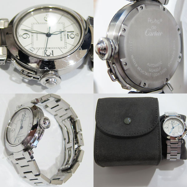 カルティエ パシャC 2324 ボーイズ時計 自動巻き 腕時計 白 ホワイト 送料無料2