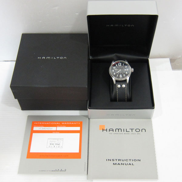 HAMILTON ハミルトン カーキフィールド H706150 革 レザー 黒文字盤 腕時計 自動巻6
