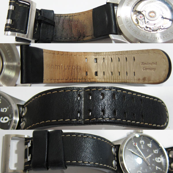 HAMILTON ハミルトン カーキフィールド H706150 革 レザー 黒文字盤 腕時計 自動巻3