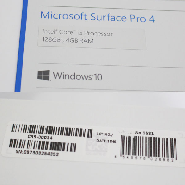 新品 Microsoft Surface Pro 4 Core i5 CR5-00014タイプカバー2