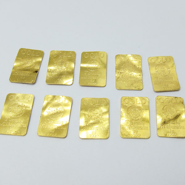全ての 純金プレート 総重量12.2g 中華民国九年 金 999.9% 純金 古銭 