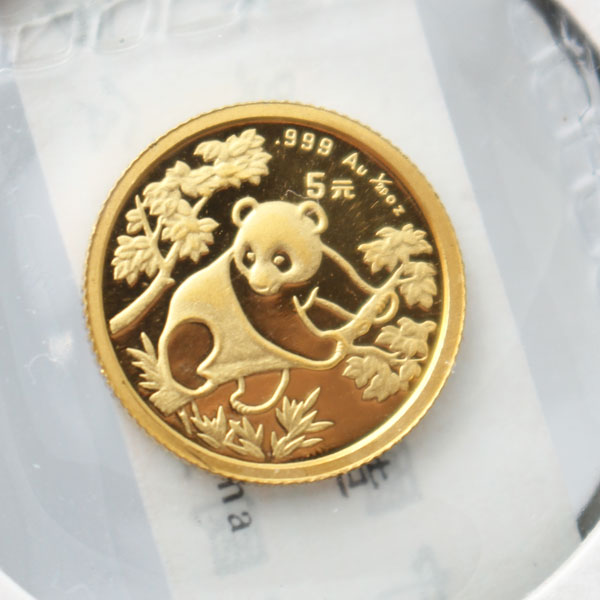 中国　パンダ金貨　5元　1/20oz K24金 コイン 未開封 送料無料3