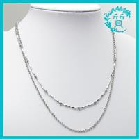 PT850 13.9g チェーンネックレス 2本 プラチナ850 ファッションネックレス No10