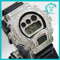 美品 カシオ 腕時計 Gショック カスタムカバー 1289 DW-6900 キュービックジルコニア