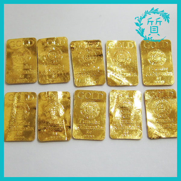 純金 K24 999.9 田中貴金属 10.1g インゴット FINEGOLD 地金 プレート1