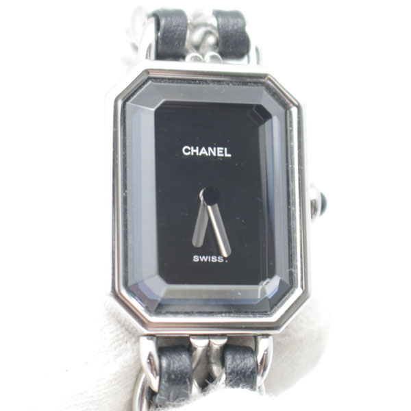 シャネル CHANEL プルミエール S シルバー×ブラック レディース腕時計