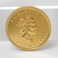 1991年 メイプル金貨 純金 1/4 OZ 9999 K24 7.8g 硬貨 CANADA
