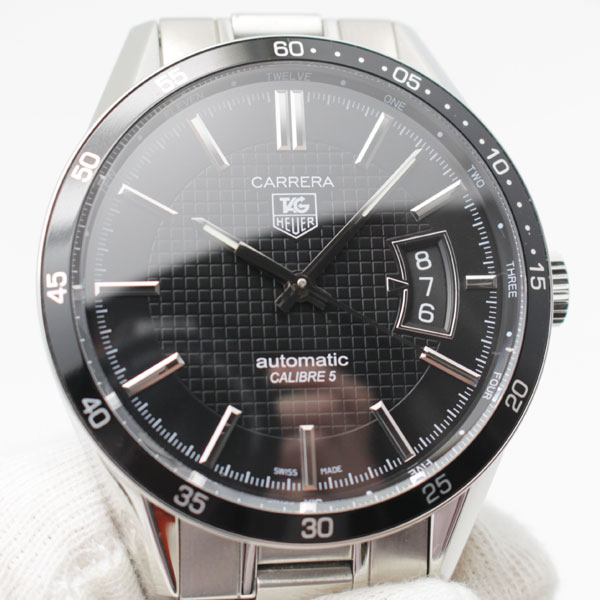 タグホイヤー カレラ 腕時計  キャリバー5 WV211M オートマ 自動巻　黒文字盤　裏スケ 美品1