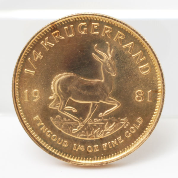 8.5g K22 南アフリカ クルーガーランド金貨 1/4オンス 1981年発行 硬貨 22金2