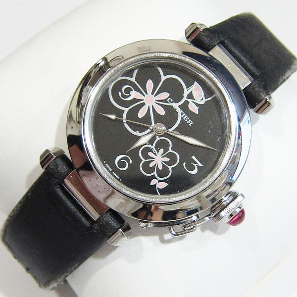 カルティエ パシャC W3109699 2007年クリスマス限定 ウインターフラワー 自動巻き腕時計1