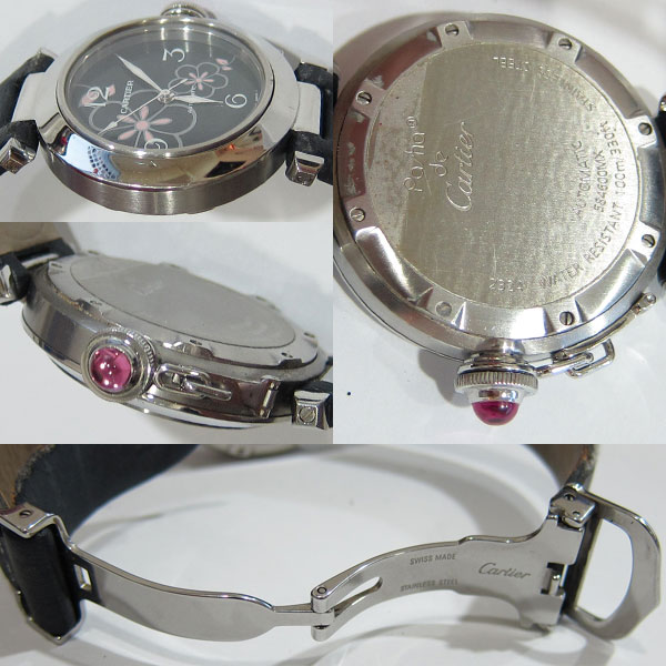 カルティエ パシャC W3109699 2007年クリスマス限定 ウインターフラワー 自動巻き腕時計2