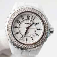 シャネル 腕時計 J12 H0967 レディース 白セラミック  ダイヤベゼル クォーツ 中古