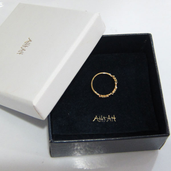 AHKAH アーカー D0.12ct K18 イエローゴールド 1g 8号 ダイヤ入りリング 指輪4