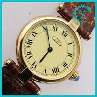 Cartier カルティエ 腕時計 ヴェルメイユ レディース 革 ベルト 型押し加工 925